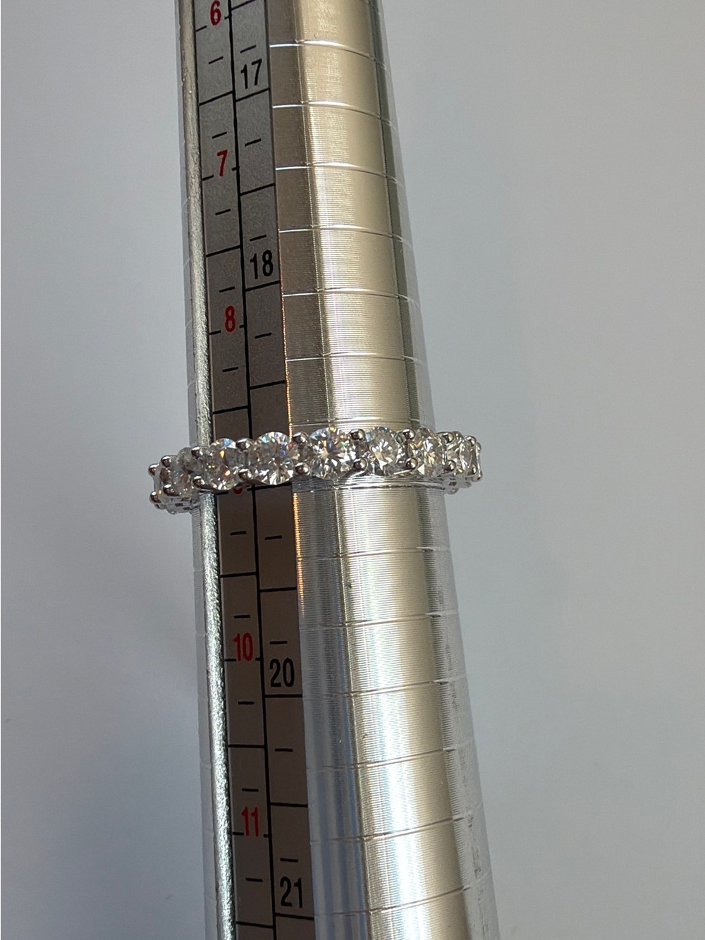 Sterling Silver Moissanite Eternity Band size 9 CTW 6 !!